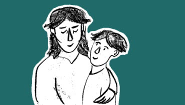 Barn med förälder - illustration