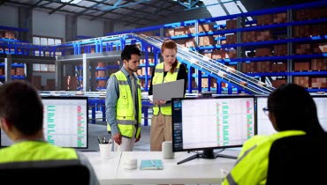 Lagerarbete med skärmar