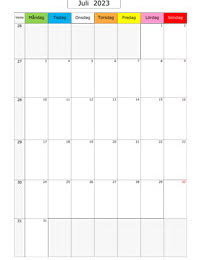 Månadskalender juli 2023