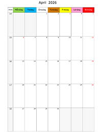 Månadskalender april 2026