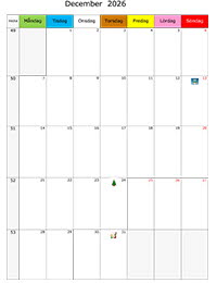 Månadskalender december 2026