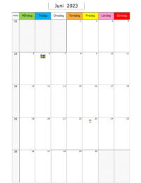 Månadskalender juni 2023