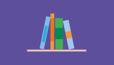 illustration av böcker på hylla