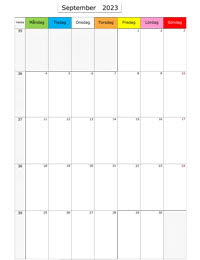 Månadskalender september 2023