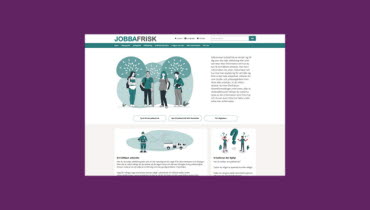 Skärmdump, framsidan på www.jobbafrisk.se.