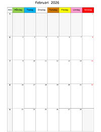 Månadskalender februari 2026