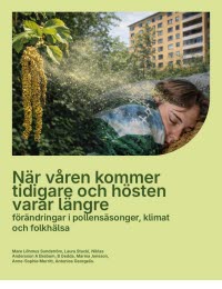 kollage med pollen, sovande ungdom och lägenhetshus