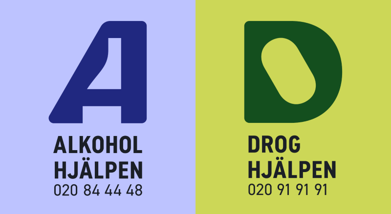 Alkoholhjälpen och Droghjälpen nya logotyper