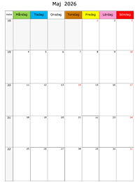 Månadskalender maj 2026