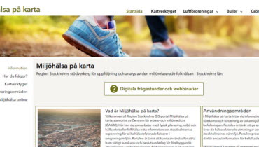 Skärmdump av miljöhälsa på karta.