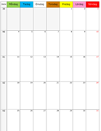 Månadskalender oktober 2027
