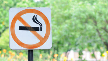 Rökning förbjudet-skylt i park