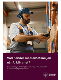 Omslag "Vad händer med arbetsmiljön när AI blir chef?"
