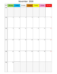 Månadskalender november 2026