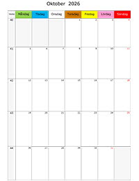 Månadskalender oktober 2026